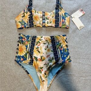 Floral High-Waisted Bikini Set